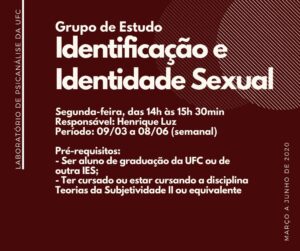 Imagem do cartaz (2 de 6) de divulgação das Atividades de Ensino que serão ofertadas pelo Laboratório de Psicanálise da UFC no primeiro semestre de 2020. Na imagem constam as informações sobre as referidas atividades.